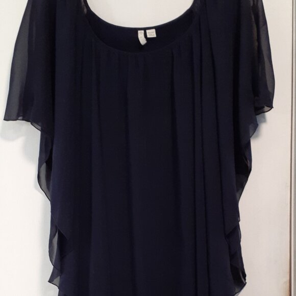 Est. 1946 Women's Top, Navy Blue, Dressy, Filmy Mesh Overlay Size18-20W - Picture 4 of 9